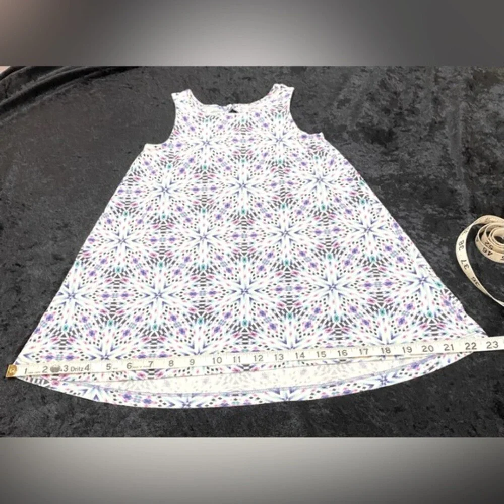 Gap Kids XS (4-5) White Sundress Diamond Geometric Pattern Purples Blues Aquas